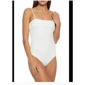 Onia Fiona Cutout Ribbed One-Piece Swimsuit SMALL TUBE top style removable strap